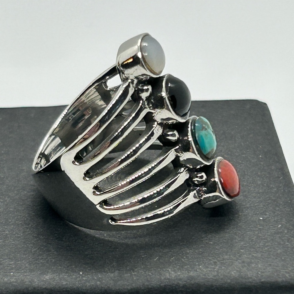 Sterling Silver and Multi Gem Stone Ring in Size 7 . New In Box . Stunni… - Picture 4 of 6
